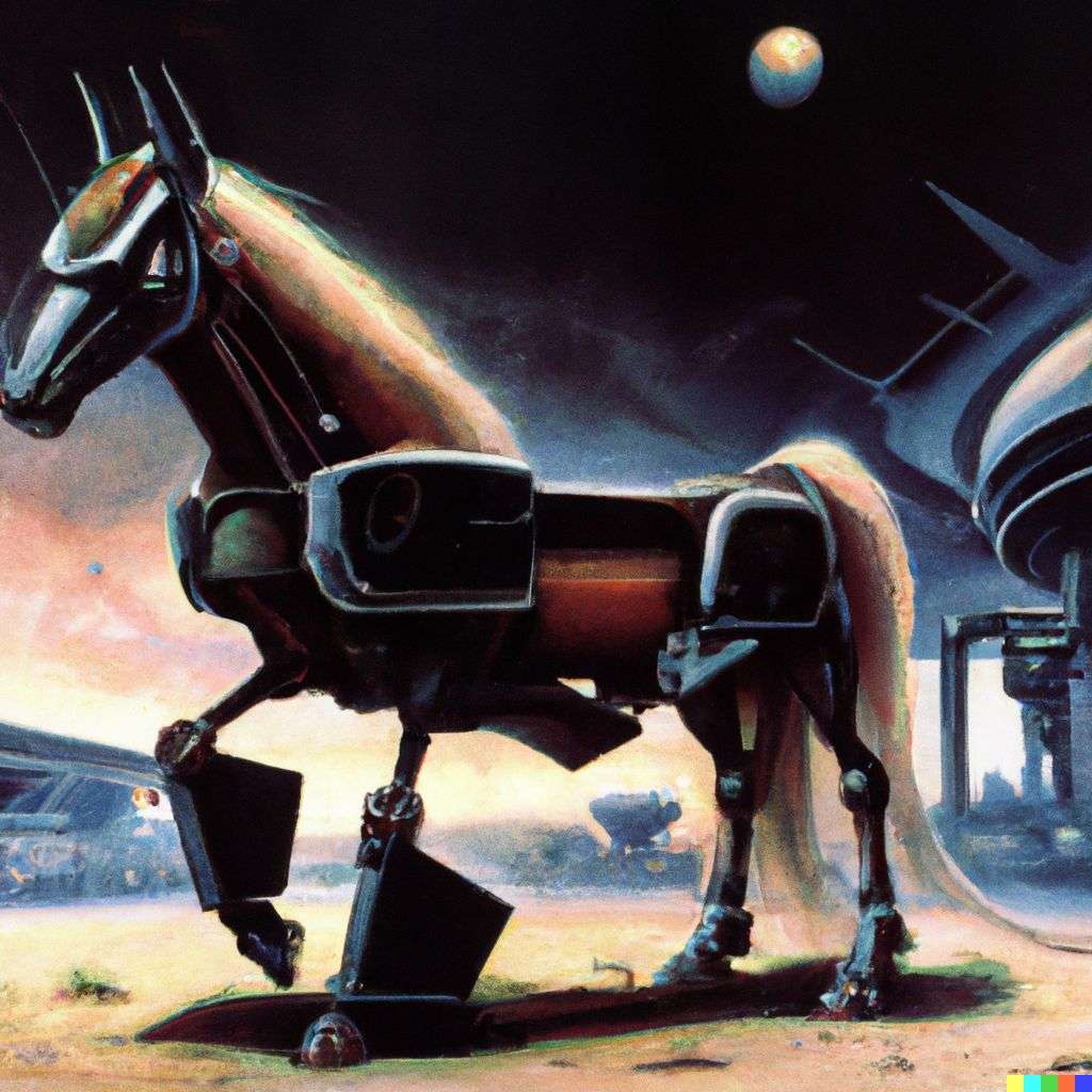 a horse, by Syd Mead
